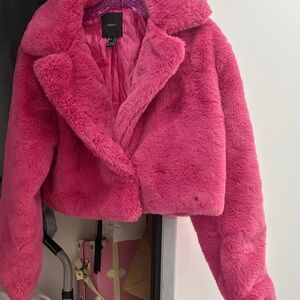 Forever 21 Hot Pink Faux Fur Jacket
